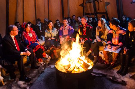 Prince Albert hearing from EALINN reindeer herding youth at Arctic Frontiers