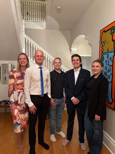 Celebrating Finland's Independence Day in Saskatoon at the Honorary Consulate of Finland, with other Finnish exchange students